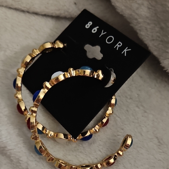 Multicolor Hoop Earrings - Picture 3 of 6